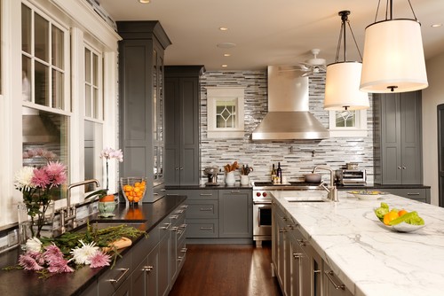 Gray Cabinets Color Light Kitchens Paint Colors Backsplash Island Style Cabinetry Space Love Floor Perfect Countertop